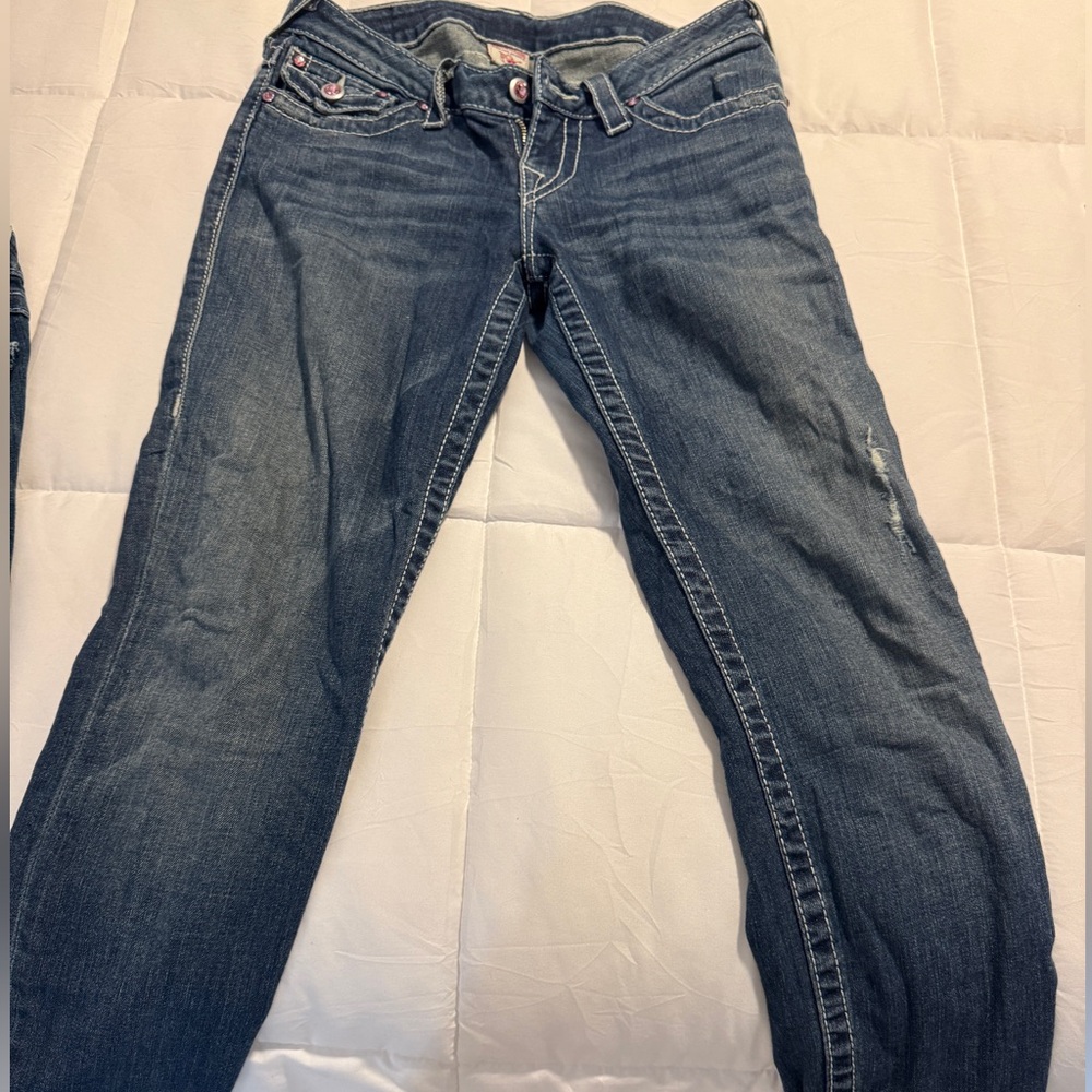 True Religion Pink crystal Denim Jeans